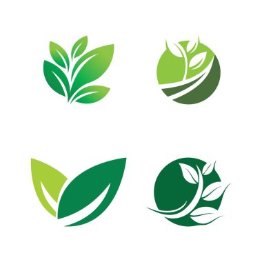 Yeşil ağaç yaprağı ekoloji doğa elementi vektörü logoları