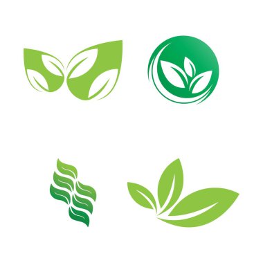 Yeşil ağaç yaprağı ekoloji doğa elementi vektörü logoları