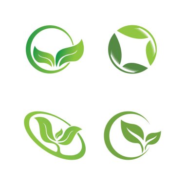 Yeşil ağaç yaprağı ekoloji doğa elementi vektörü logoları