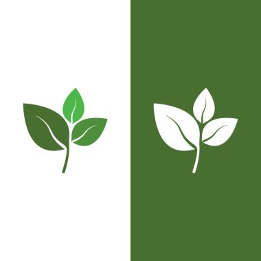 Yeşil ağaç yaprağı ekoloji doğa elementi vektörü logoları
