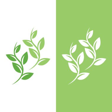 Yeşil ağaç yaprağı ekoloji doğa elementi vektörü logoları