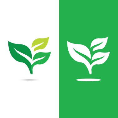 Yeşil ağaç yaprağı ekoloji doğa elementi vektörü logoları