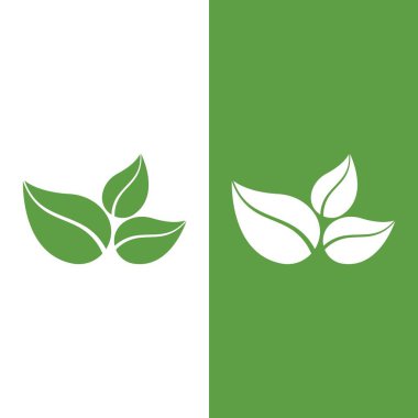 Yeşil ağaç yaprağı ekoloji doğa elementi vektörü logoları