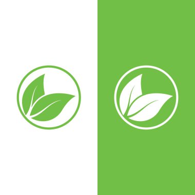 Yeşil ağaç yaprağı ekoloji doğa elementi vektörü logoları
