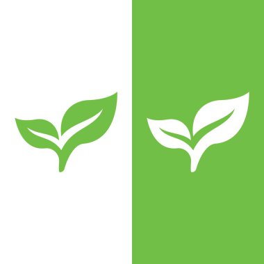 Yeşil ağaç yaprağı ekoloji doğa elementi vektörü logoları