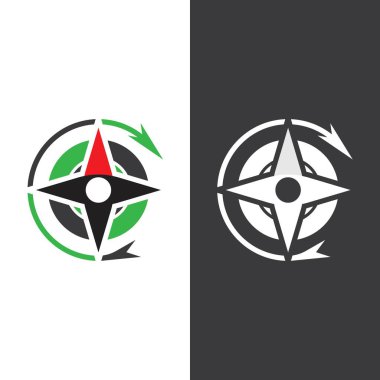Pusula Logo Şablonu vektör resimleme tasarımı