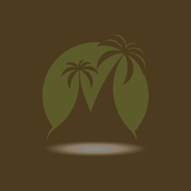 Palmiye ağacı logo şablonu vektör çizimi