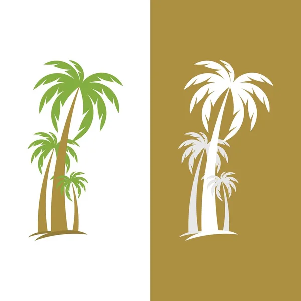 Palmera Verano Logo Plantilla Vector Ilustración — Archivo Imágenes Vectoriales