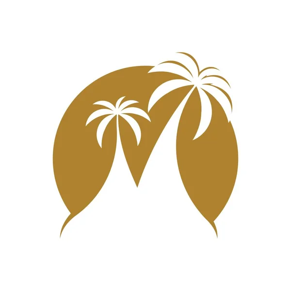 Palmera Verano Logo Plantilla Vector Ilustración — Vector de stock