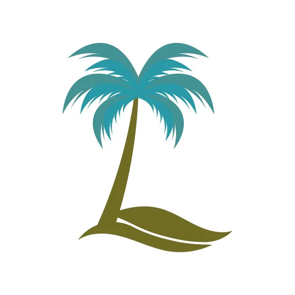 Palmera Verano Logo Plantilla Vector Ilustración — Vector de stock