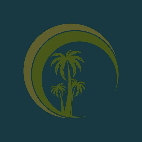 Palm Tree Summer Logo Template Vector Illustration — Stock Vector