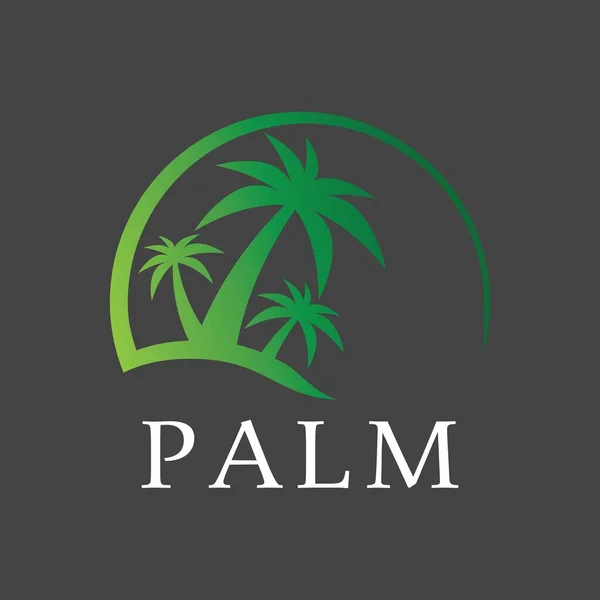 Palmera Verano Logo Plantilla Vector Ilustración — Archivo Imágenes Vectoriales