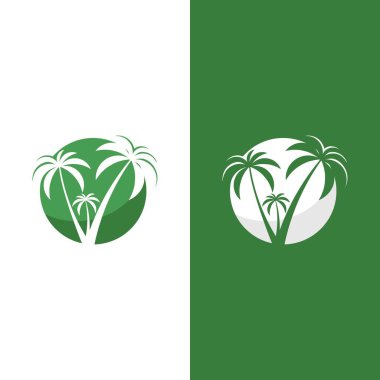 Palmiye ağacı logo şablonu vektör çizimi