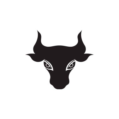 Boğa başlı logo vektör simgesi tasarımı