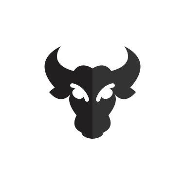 Boğa başlı logo vektör simgesi tasarımı