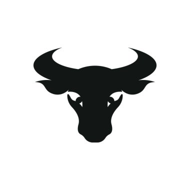 Boğa başlı logo vektör simgesi tasarımı