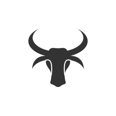 Boğa başlı logo vektör simgesi tasarımı