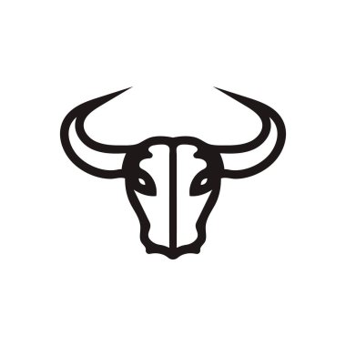 Boğa başlı logo vektör simgesi tasarımı
