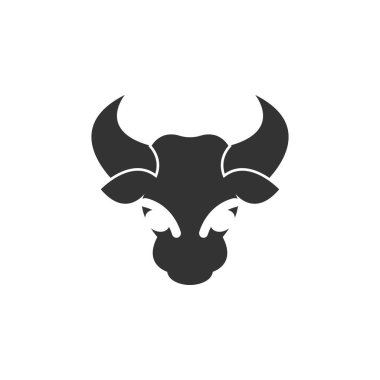 Boğa başlı logo vektör simgesi tasarımı