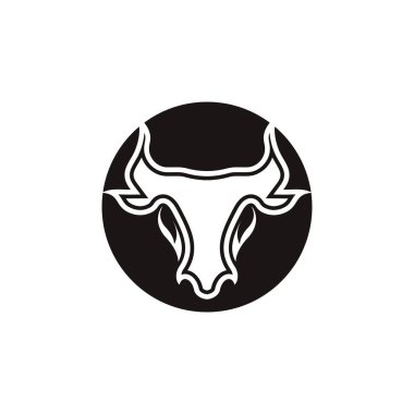 Boğa başlı logo vektör simgesi tasarımı
