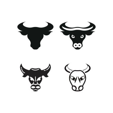 Boğa başlı logo vektör simgesi tasarımı