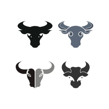 Boğa başlı logo vektör simgesi tasarımı