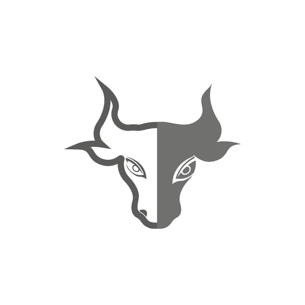 Bull Cabeça Logotipo Vetor Ícone Design —  Vetores de Stock