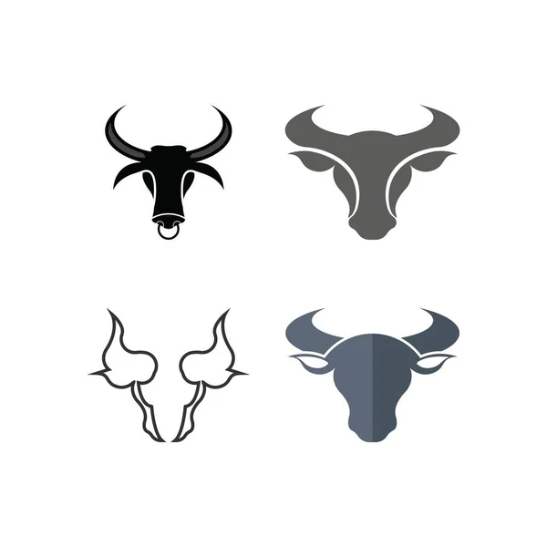 Bull Head Logó Vektor Ikon Kialakítása — Stock Vector