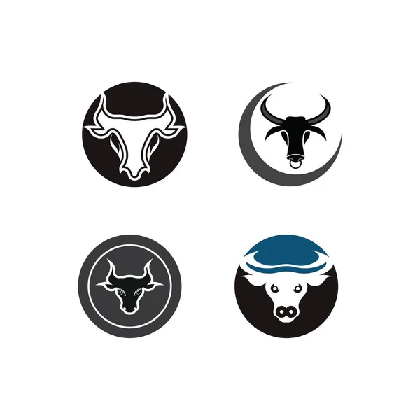Toro Cabeza Logo Vector Icono Diseño — Archivo Imágenes Vectoriales