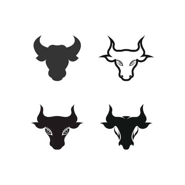 Toro Cabeza Logo Vector Icono Diseño — Archivo Imágenes Vectoriales