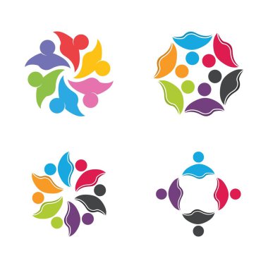 Topluluk, ağ ve sosyal simge tasarım şablonu