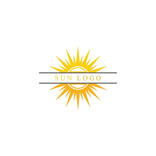 Sun Vector Illustrazione Icona Logo Template Design — Vettoriale Stock