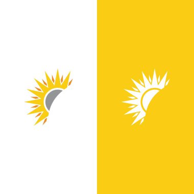 Güneş Vektörü illüstrasyon Simgesi Logo Şablonu tasarımı