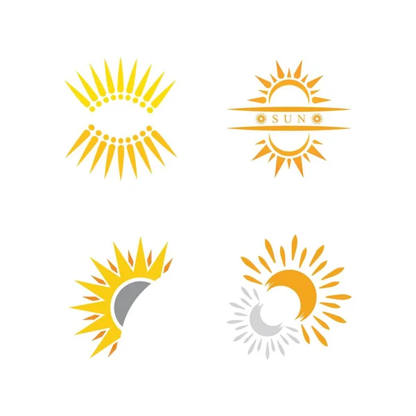 Sun Vector Ilustración Icono Logo Plantilla Diseño — Archivo Imágenes Vectoriales