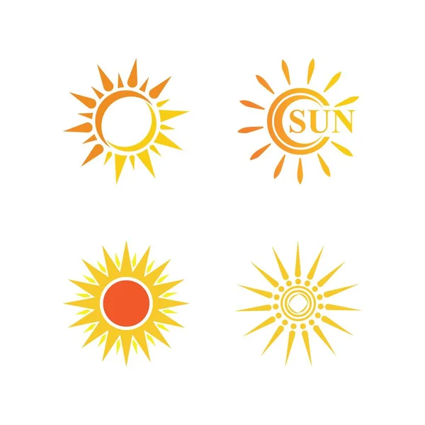 Sun Vector Ilustración Icono Logo Plantilla Diseño — Vector de stock