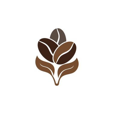 kahve çekirdeği simgesi vektör çizimi şablonu