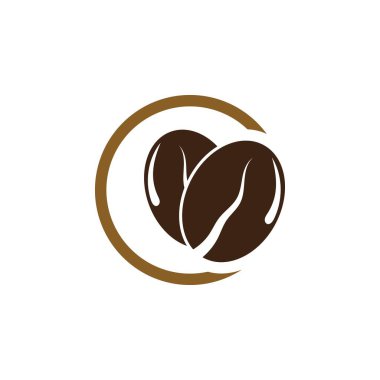 kahve çekirdeği simgesi vektör çizimi şablonu