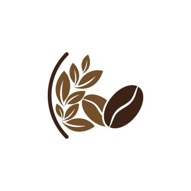 kahve çekirdeği simgesi vektör çizimi şablonu