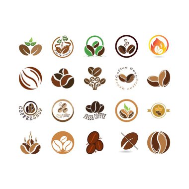 kahve çekirdeği simgesi vektör çizimi şablonu