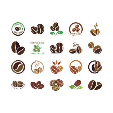 kahve çekirdeği simgesi vektör çizimi şablonu