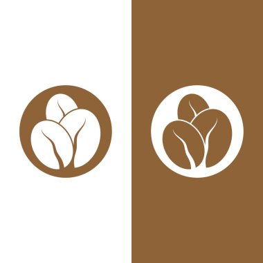 kahve çekirdeği simgesi vektör çizimi şablonu