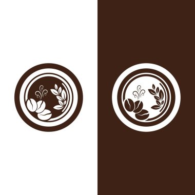 kahve çekirdeği simgesi vektör çizimi şablonu