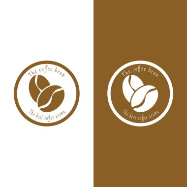 kahve çekirdeği simgesi vektör çizimi şablonu
