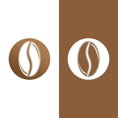 kahve çekirdeği simgesi vektör çizimi şablonu