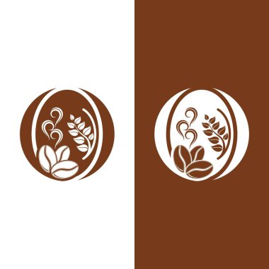 kahve çekirdeği simgesi vektör çizimi şablonu