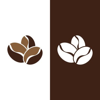 kahve çekirdeği simgesi vektör çizimi şablonu