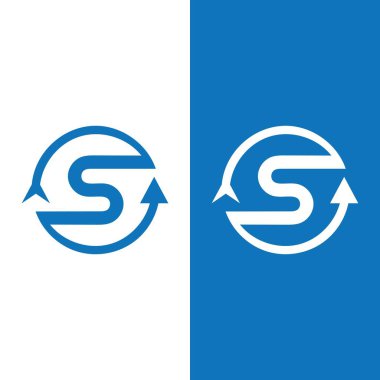 S harfi logo tasarım vektörü