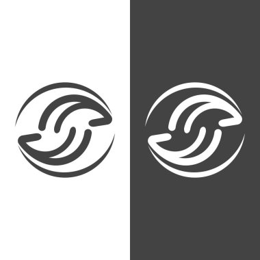 S harfi logo tasarım vektörü