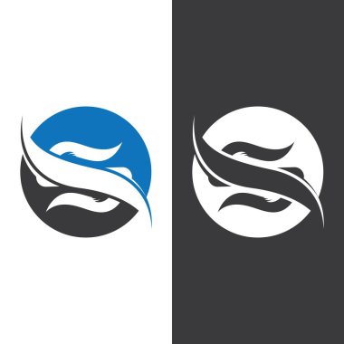 S harfi logo tasarım vektörü