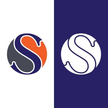 S harfi logo tasarım vektörü